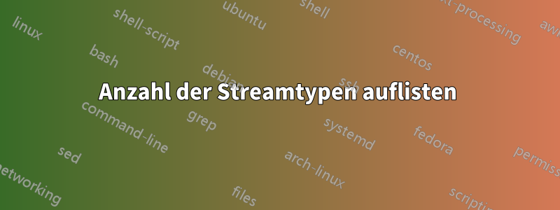 Anzahl der Streamtypen auflisten