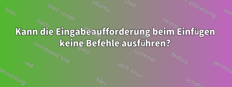 Kann die Eingabeaufforderung beim Einfügen keine Befehle ausführen?