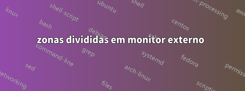 zonas divididas em monitor externo 