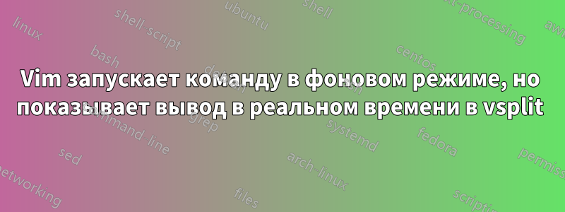 Vim запускает команду в фоновом режиме, но показывает вывод в реальном времени в vsplit