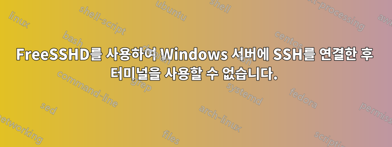 FreeSSHD를 사용하여 Windows 서버에 SSH를 연결한 후 터미널을 사용할 수 없습니다.