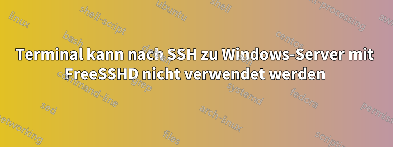 Terminal kann nach SSH zu Windows-Server mit FreeSSHD nicht verwendet werden