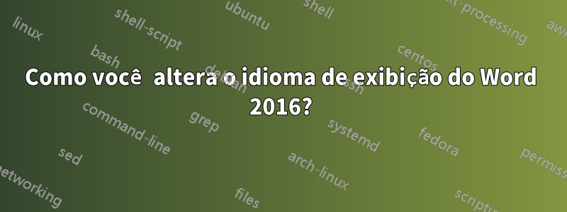 Como você altera o idioma de exibição do Word 2016?