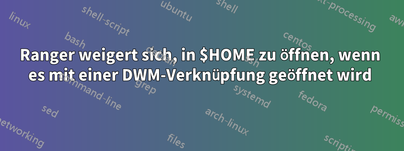 Ranger weigert sich, in $HOME zu öffnen, wenn es mit einer DWM-Verknüpfung geöffnet wird