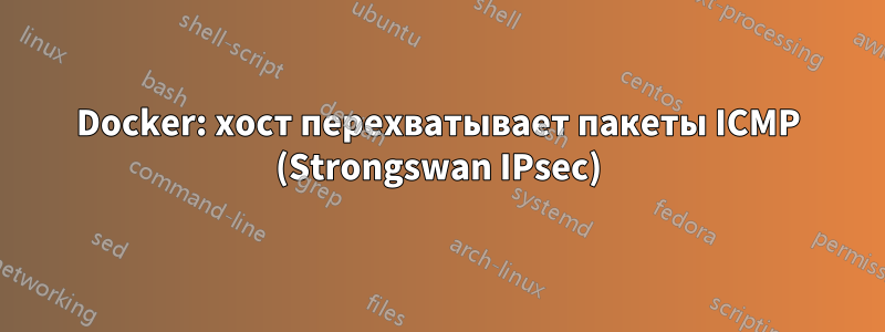 Docker: хост перехватывает пакеты ICMP (Strongswan IPsec)