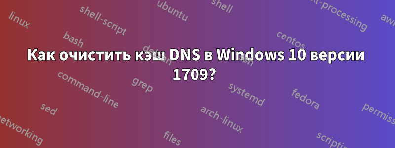 Как очистить кэш DNS в Windows 10 версии 1709? 