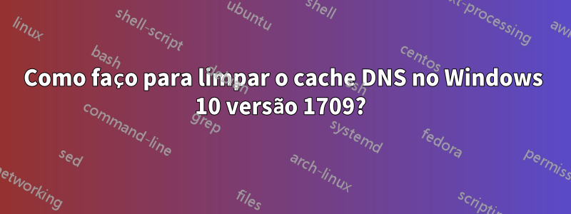 Como faço para limpar o cache DNS no Windows 10 versão 1709? 