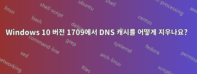 Windows 10 버전 1709에서 DNS 캐시를 어떻게 지우나요? 