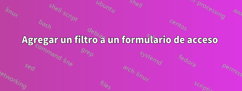 Agregar un filtro a un formulario de acceso