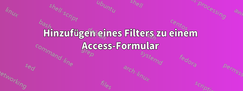 Hinzufügen eines Filters zu einem Access-Formular