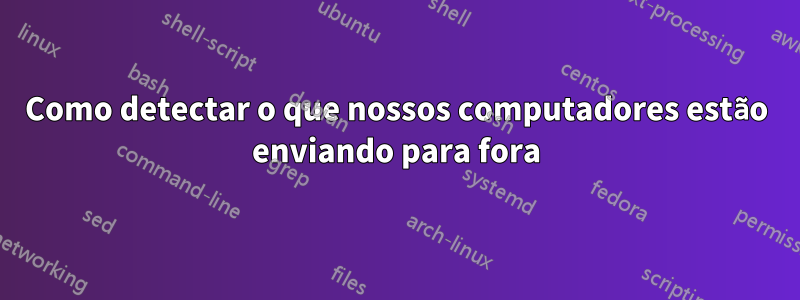 Como detectar o que nossos computadores estão enviando para fora