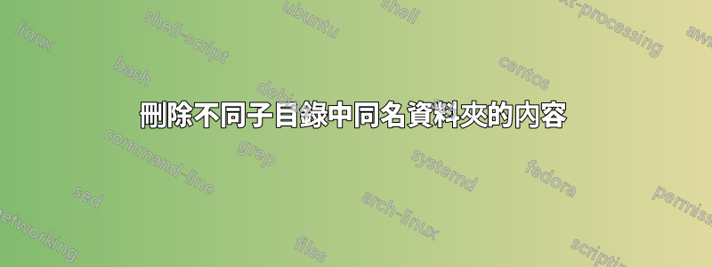 刪除不同子目錄中同名資料夾的內容