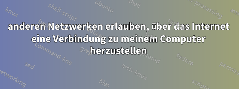 anderen Netzwerken erlauben, über das Internet eine Verbindung zu meinem Computer herzustellen