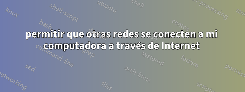 permitir que otras redes se conecten a mi computadora a través de Internet