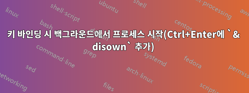 키 바인딩 시 백그라운드에서 프로세스 시작(Ctrl+Enter에 `& disown` 추가)