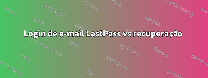 Login de e-mail LastPass vs recuperação