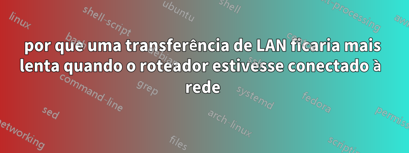 por que uma transferência de LAN ficaria mais lenta quando o roteador estivesse conectado à rede