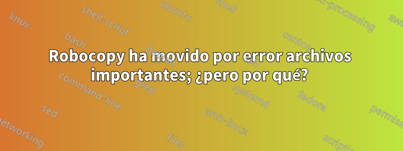 Robocopy ha movido por error archivos importantes; ¿pero por qué?