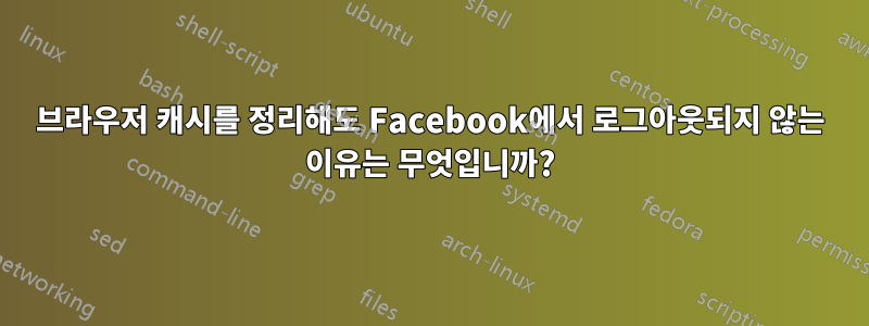 브라우저 캐시를 정리해도 Facebook에서 로그아웃되지 않는 이유는 무엇입니까?