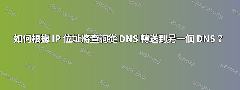 如何根據 IP 位址將查詢從 DNS 轉送到另一個 DNS？