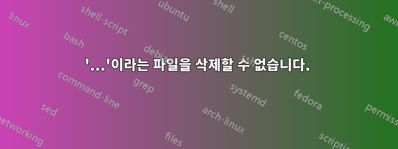 '...'이라는 파일을 삭제할 수 없습니다.