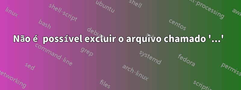 Não é possível excluir o arquivo chamado '...' 