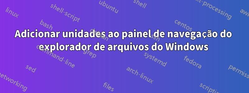 Adicionar unidades ao painel de navegação do explorador de arquivos do Windows