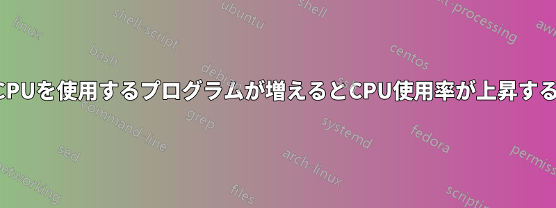 CPUを使用するプログラムが増えるとCPU使用率が上昇する