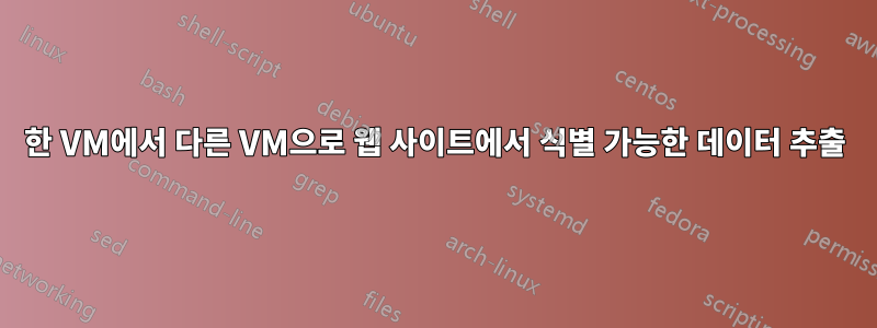 한 VM에서 다른 VM으로 웹 사이트에서 식별 가능한 데이터 추출