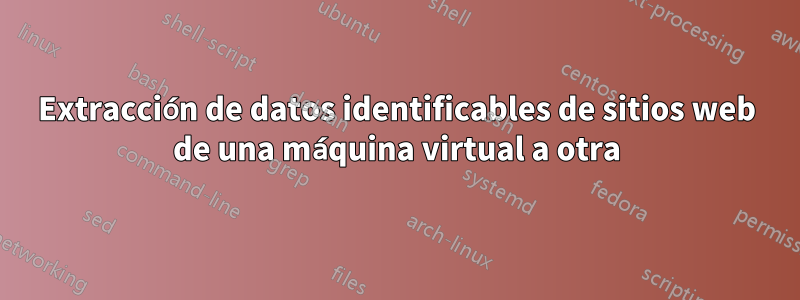 Extracción de datos identificables de sitios web de una máquina virtual a otra