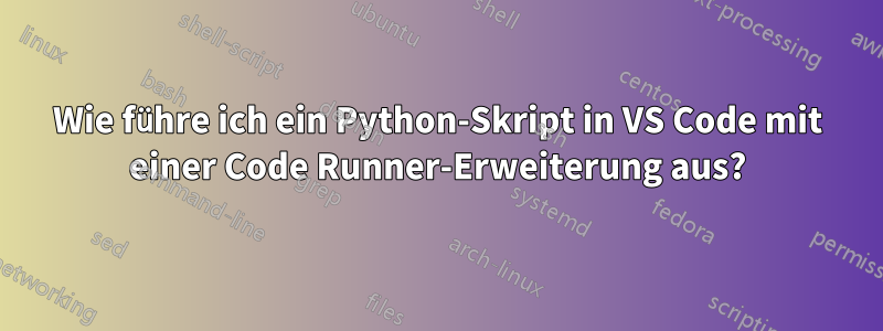 Wie führe ich ein Python-Skript in VS Code mit einer Code Runner-Erweiterung aus?