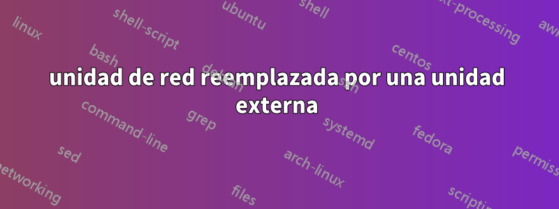 unidad de red reemplazada por una unidad externa