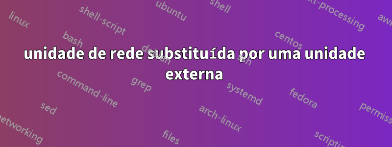 unidade de rede substituída por uma unidade externa
