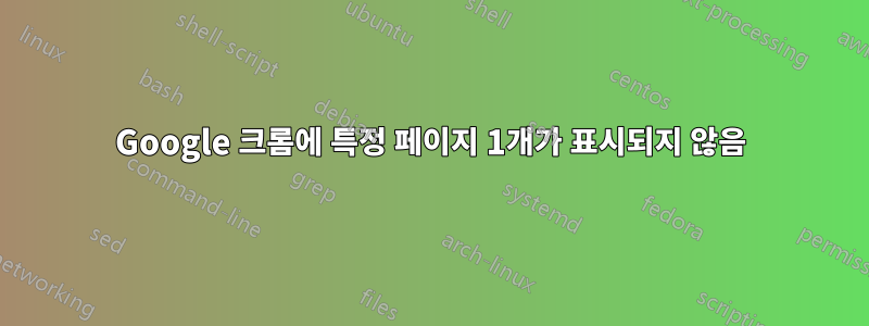 Google 크롬에 특정 페이지 1개가 표시되지 않음