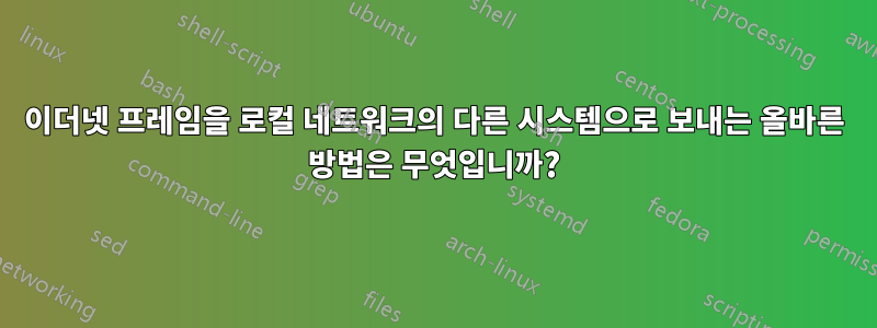 이더넷 프레임을 로컬 네트워크의 다른 시스템으로 보내는 올바른 방법은 무엇입니까?