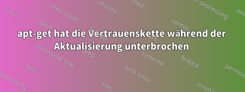 apt-get hat die Vertrauenskette während der Aktualisierung unterbrochen