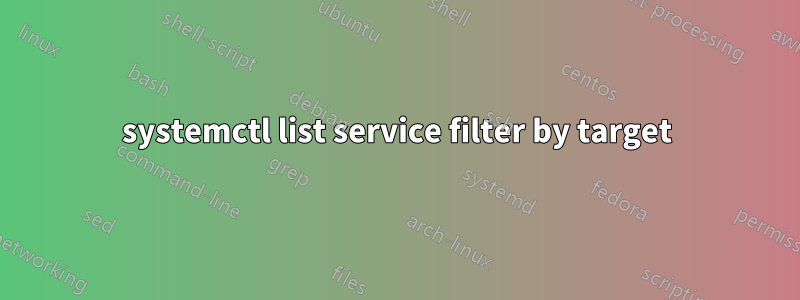 systemctl list service filter by target