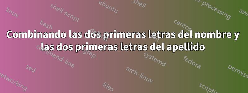 Combinando las dos primeras letras del nombre y las dos primeras letras del apellido