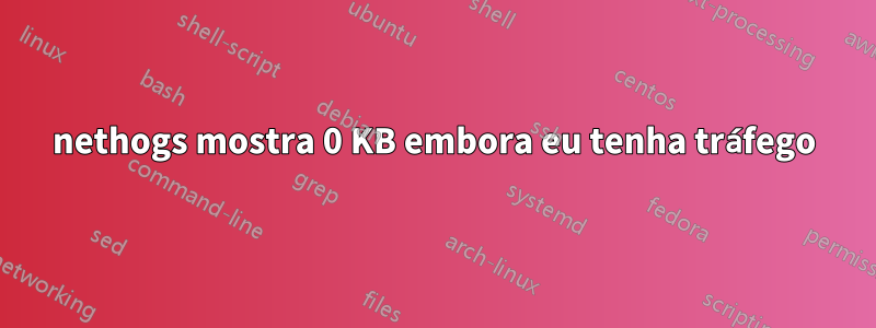 nethogs mostra 0 KB embora eu tenha tráfego