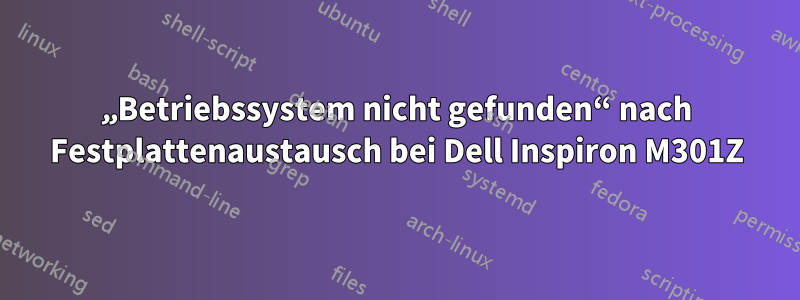 „Betriebssystem nicht gefunden“ nach Festplattenaustausch bei Dell Inspiron M301Z