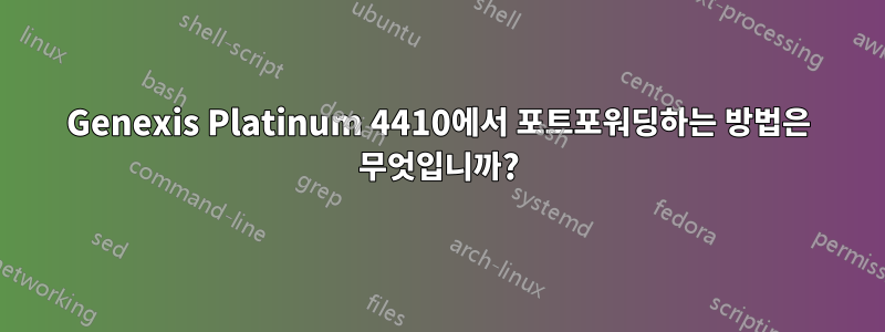 Genexis Platinum 4410에서 포트포워딩하는 방법은 무엇입니까?