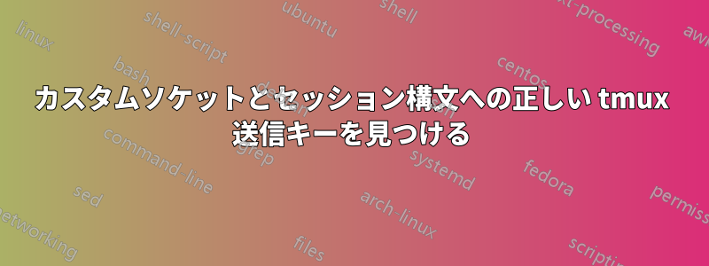 カスタムソケットとセッション構文への正しい tmux 送信キーを見つける