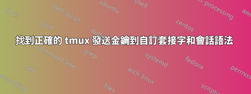 找到正確的 tmux 發送金鑰到自訂套接字和會話語法