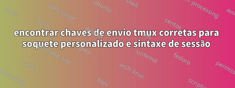 encontrar chaves de envio tmux corretas para soquete personalizado e sintaxe de sessão