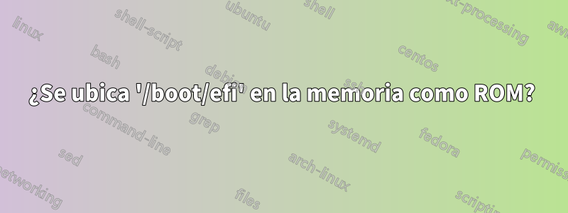 ¿Se ubica '/boot/efi' en la memoria como ROM?