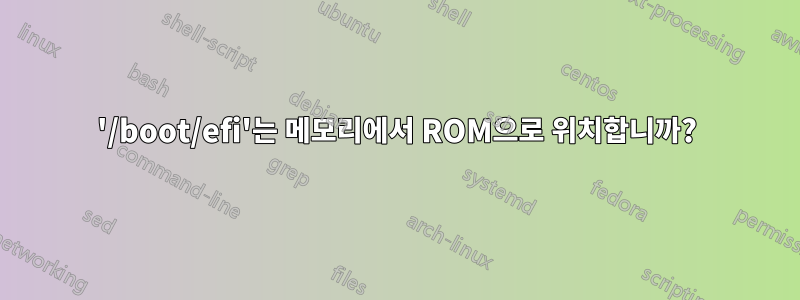 '/boot/efi'는 메모리에서 ROM으로 위치합니까?