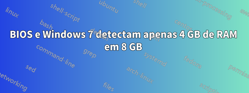 BIOS e Windows 7 detectam apenas 4 GB de RAM em 8 GB
