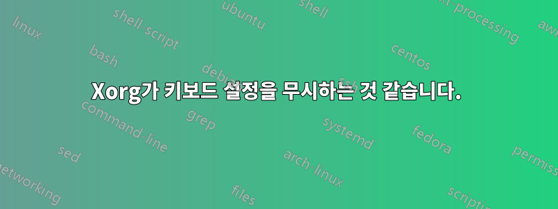 Xorg가 키보드 설정을 무시하는 것 같습니다.