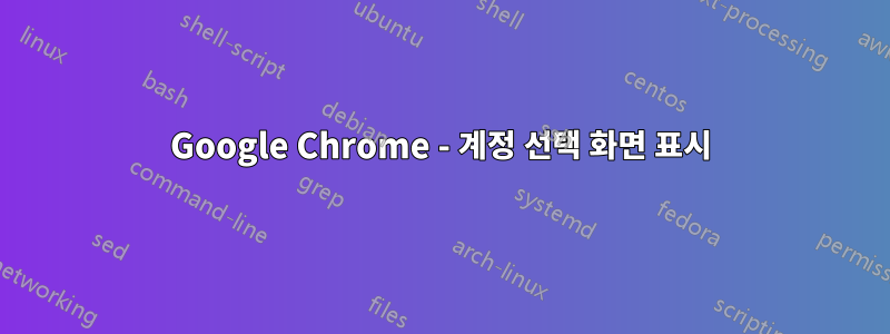 Google Chrome - 계정 선택 화면 표시