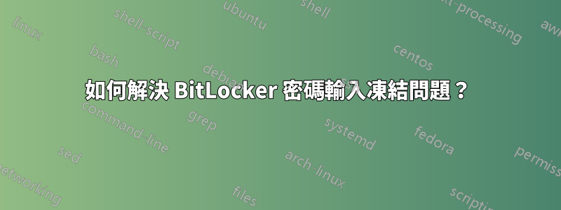 如何解決 BitLocker 密碼輸入凍結問題？